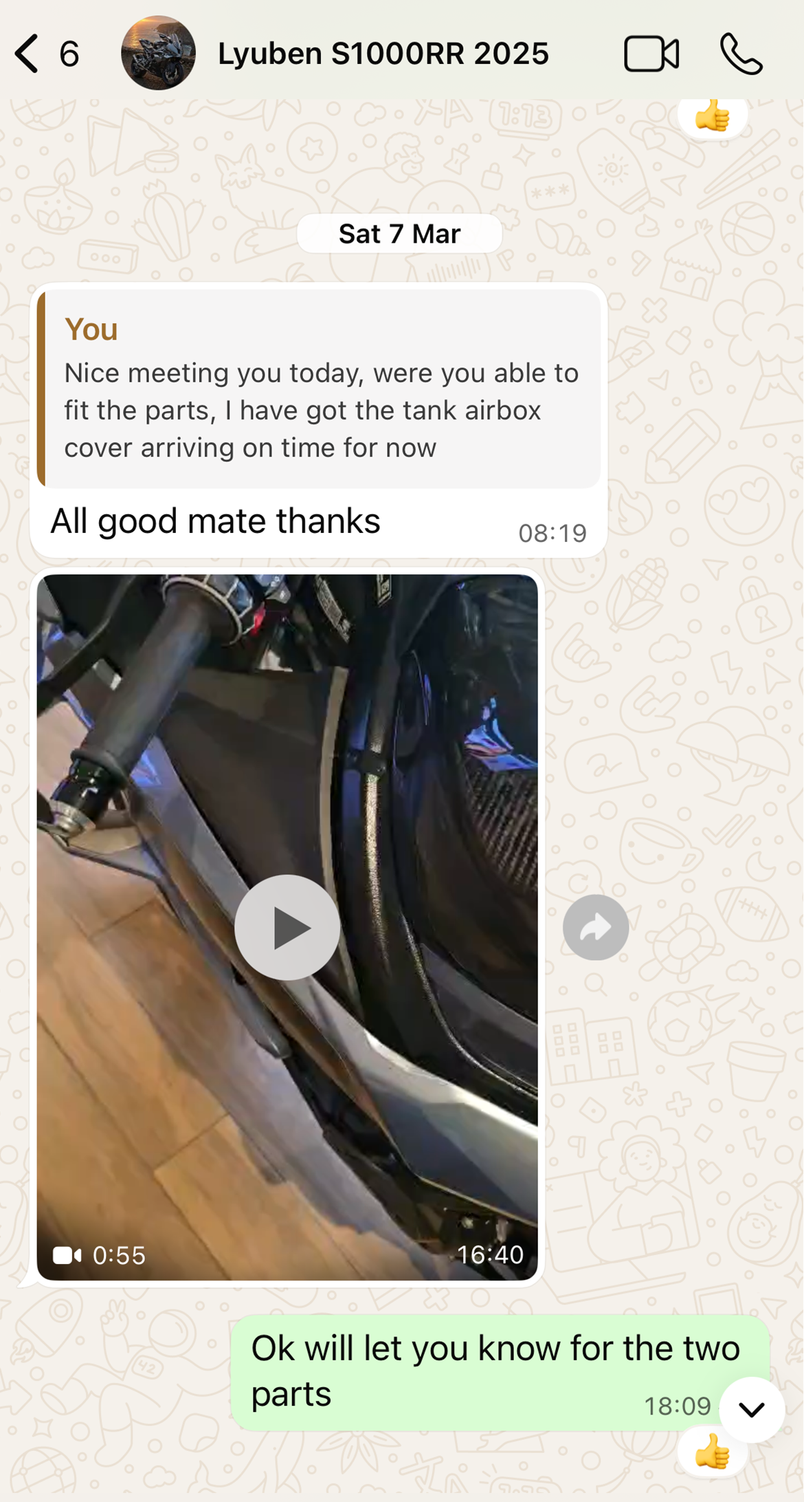 Customer WhatsApp screenshot 2